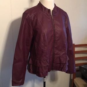 Plum Leatherlike Jacket